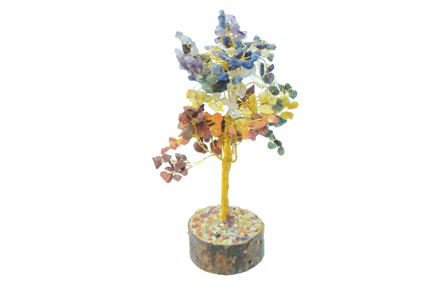 Gemstone Trees on Wood Base5" Driftstone Pueblo Wholesale