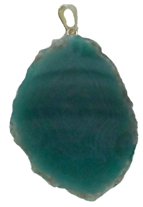 Agate Slice Pendant Green GP