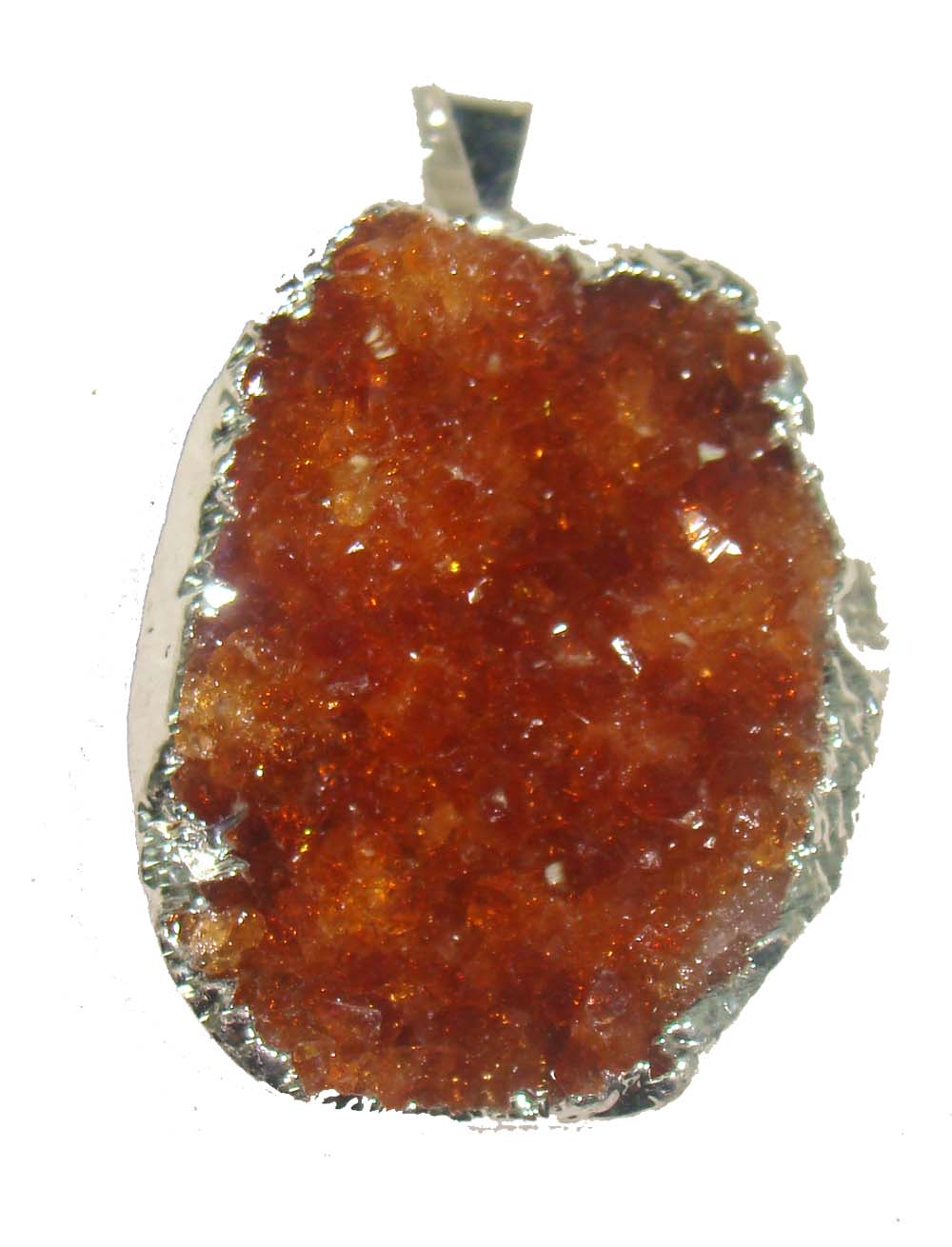 citrine druze pendant