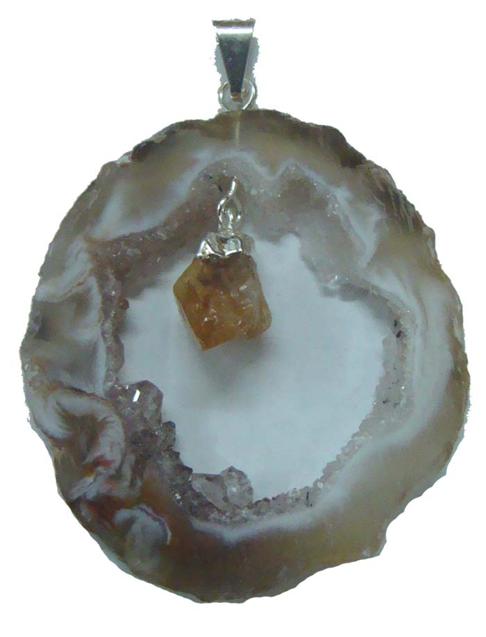 geo pendant citrine