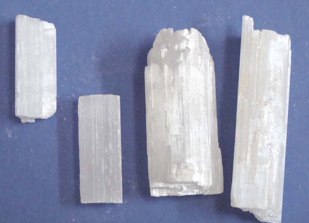 selenite pieces in bag