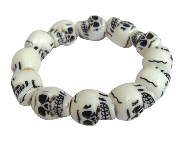 skull bead white small bracelet