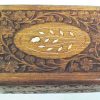 wood box with inlaid lid