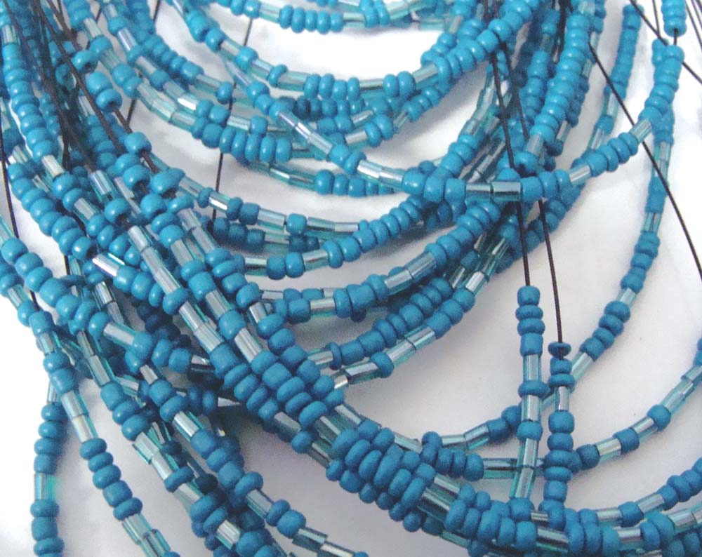 beaded neck blue