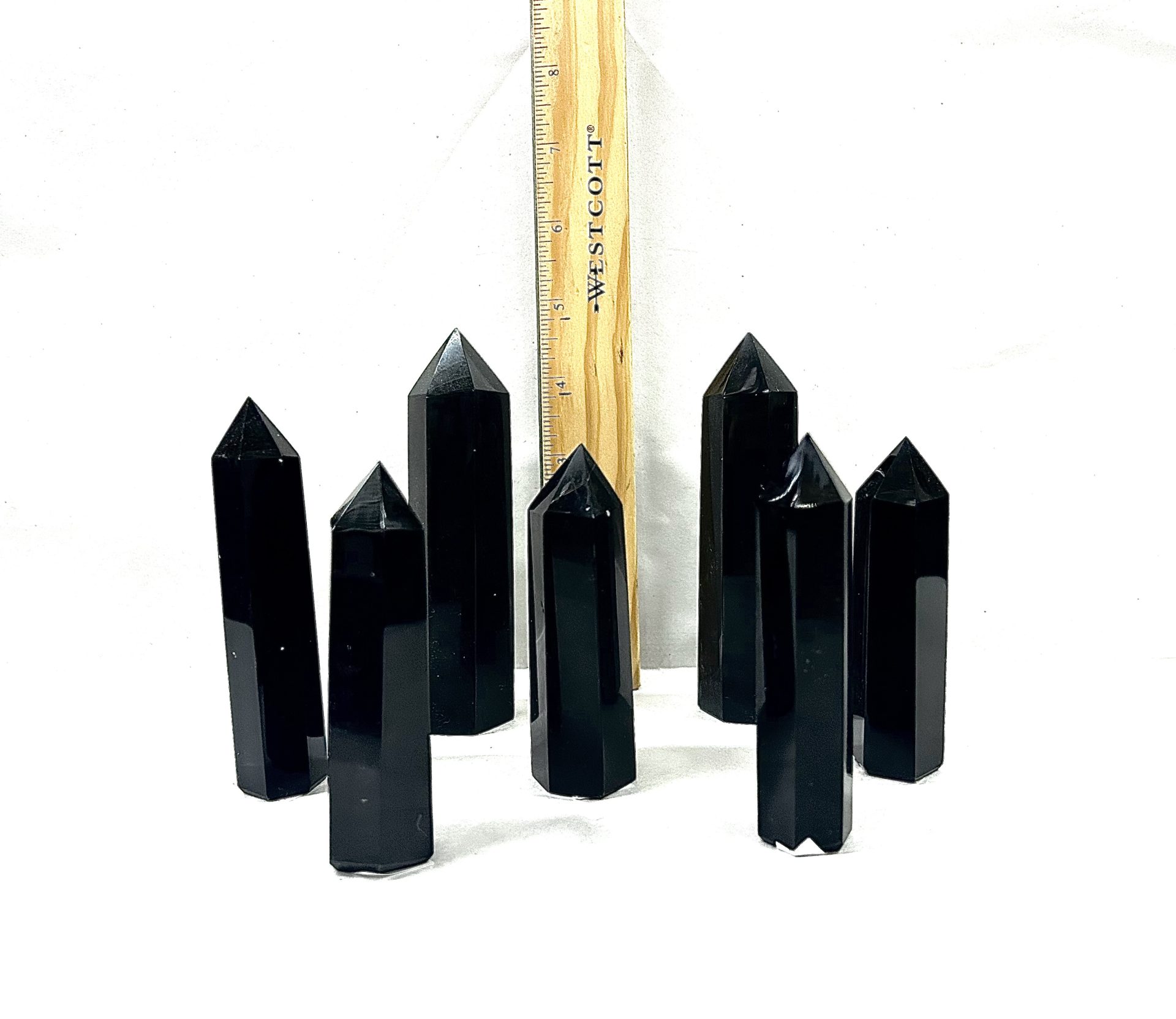 black obsidian points