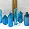 quartz aura blue plated points