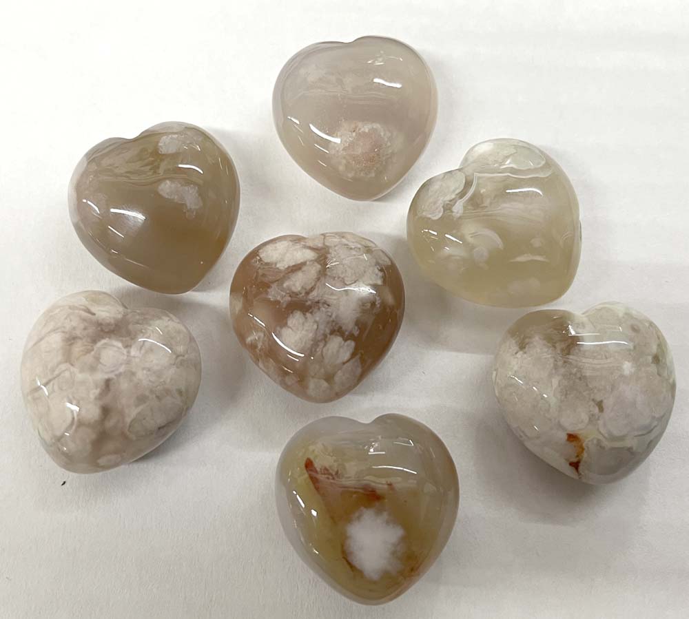 agate flower heart small