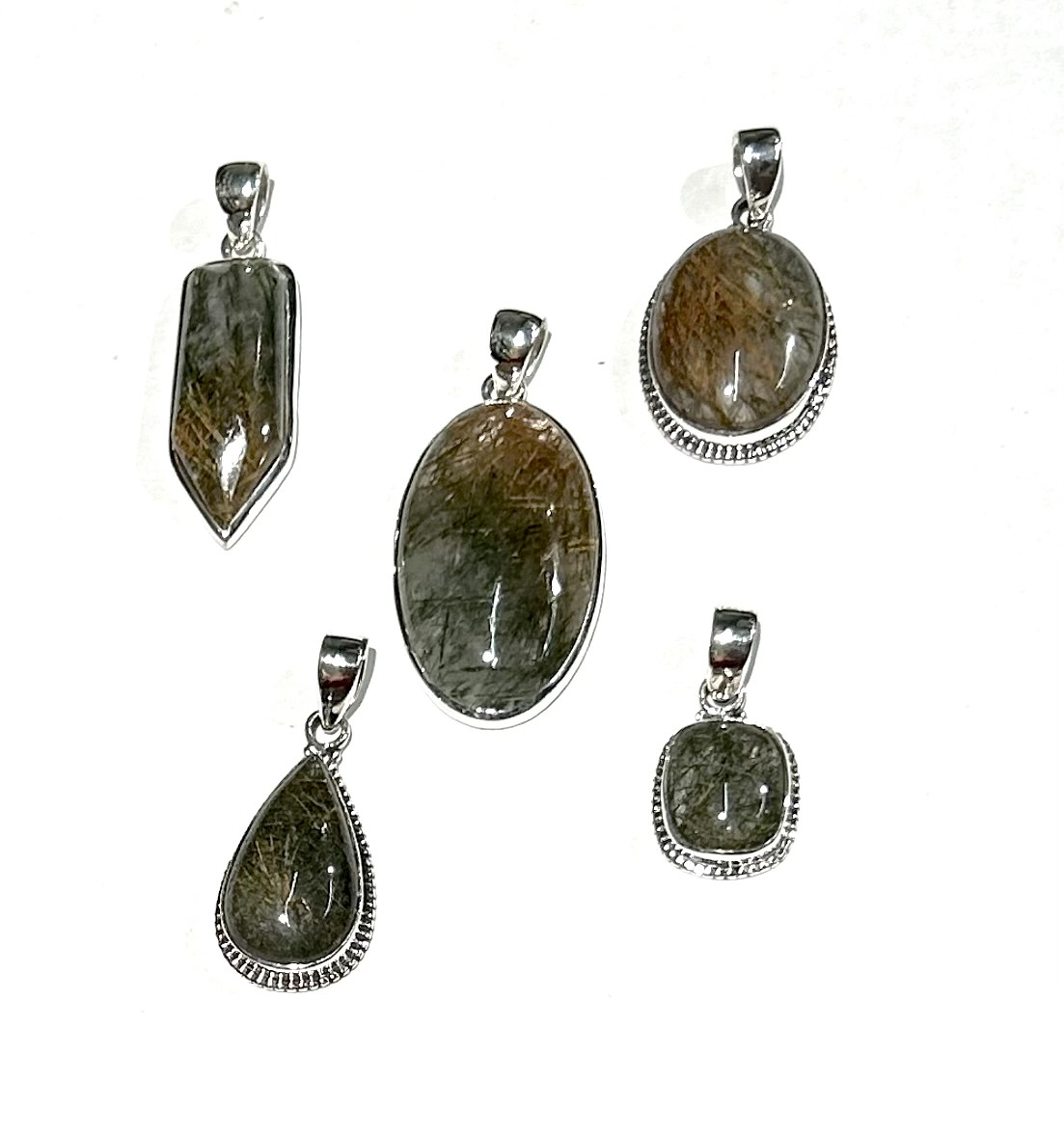 sterling pendant mixed rutile