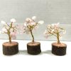 wood base tree 2 rose quartz