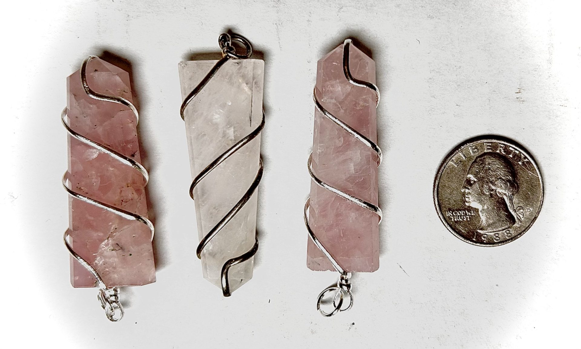 flat pendant rose quartz