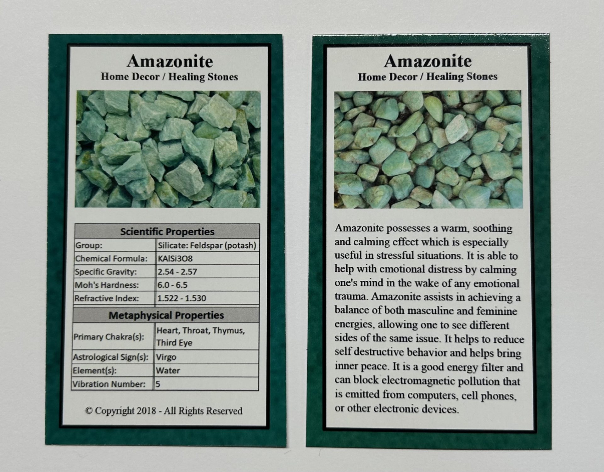 stone card amazonite