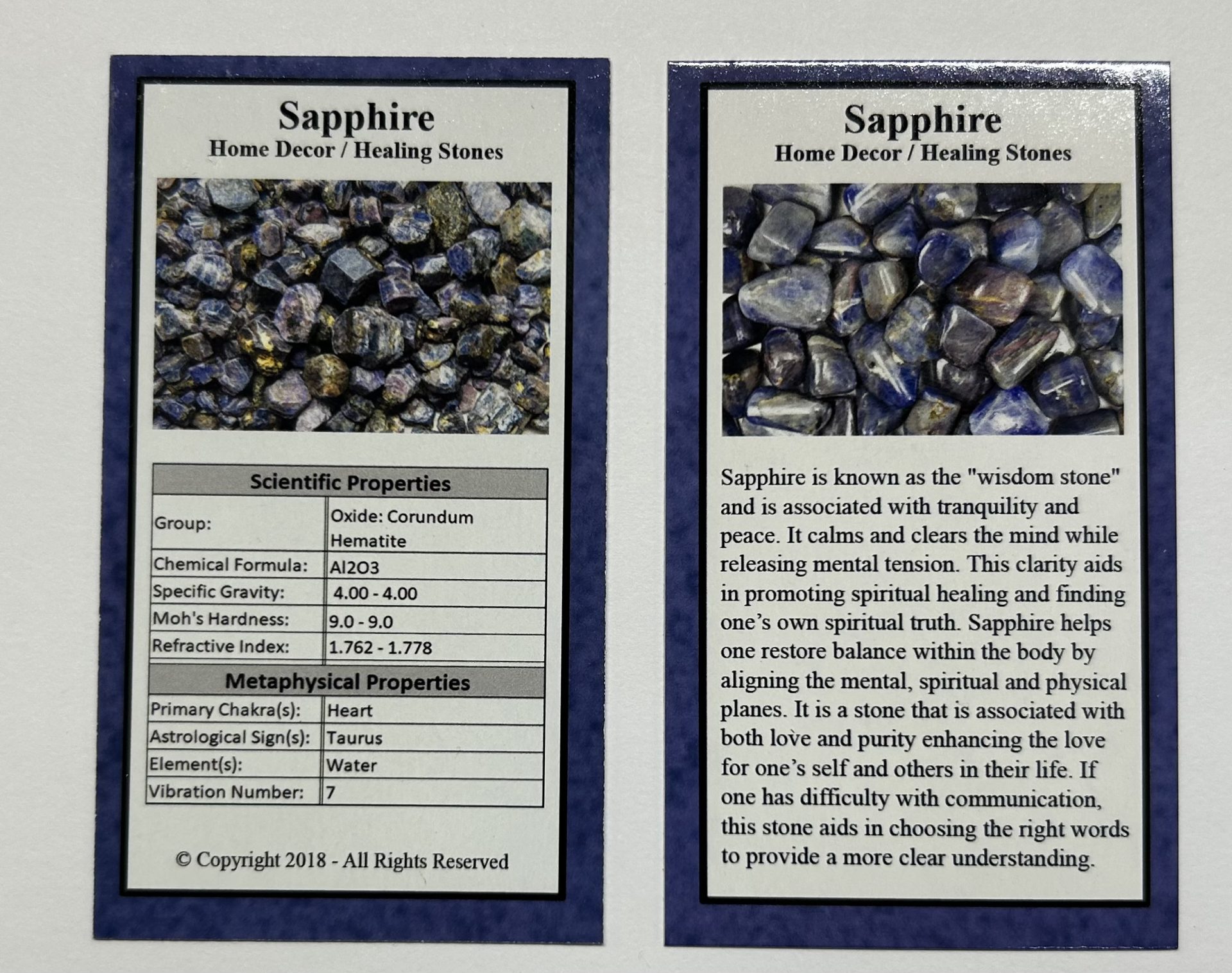 stone card sapphite