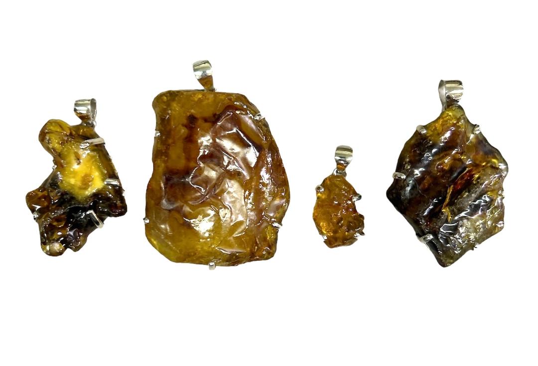 amber rough pendant