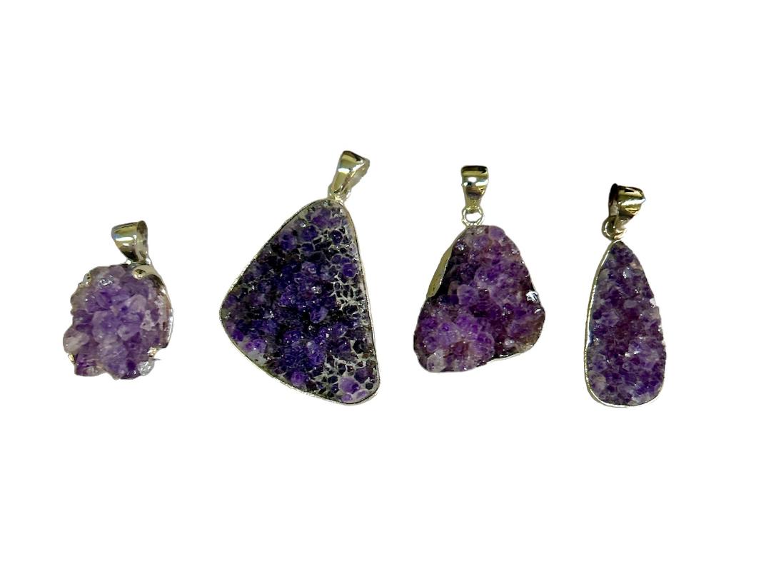 amethyst druze pendant