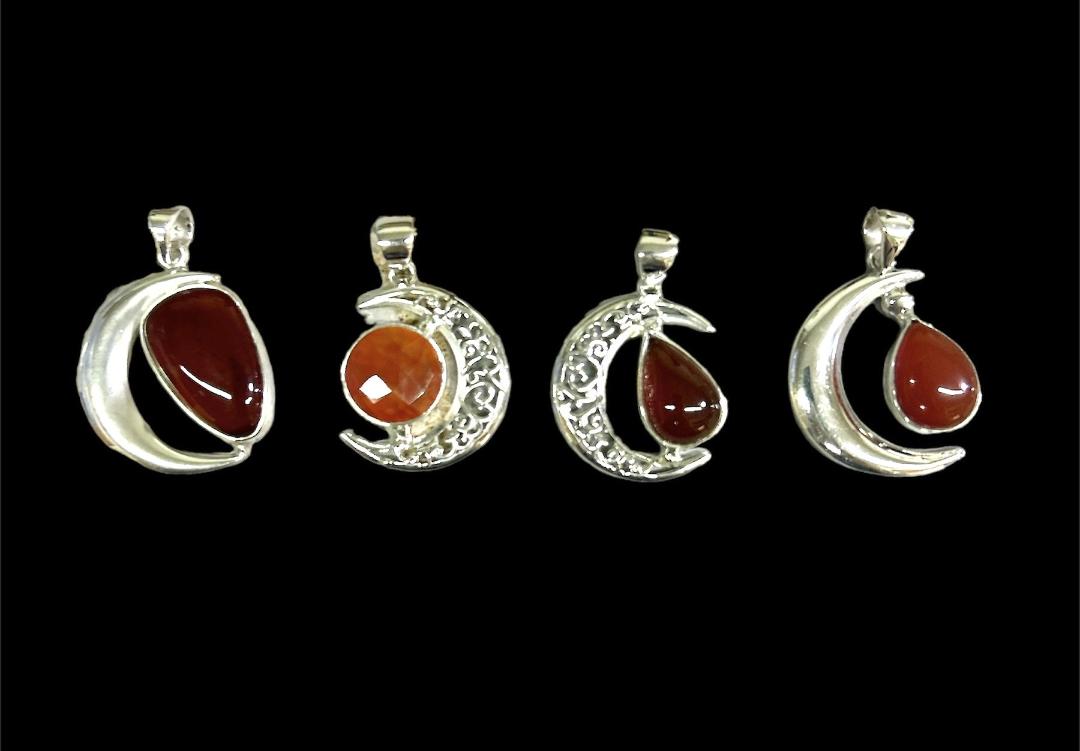 carnelian moon pendant