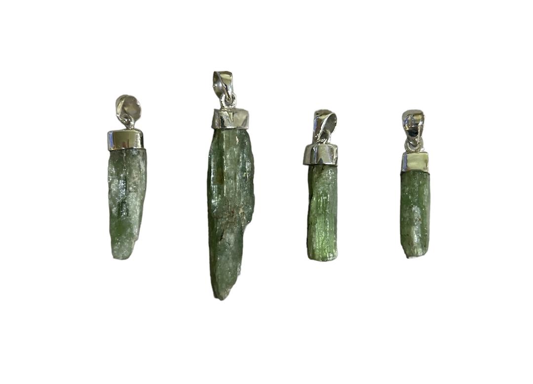 green kyanite rough pendant