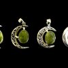 prehnite moon pendant