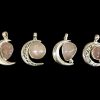 rose quartz moon pendant
