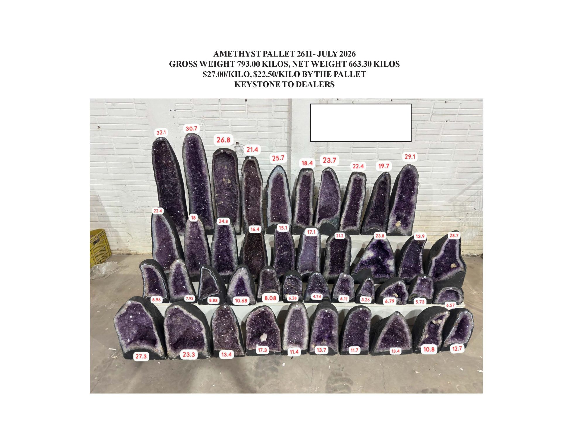 amethyst pallet 2611 july 2026