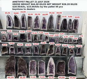 Amethyst Cathedral Pallet 21 July 2026