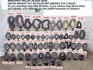 Amethyst Rings on Stands Pallet 28 July 2026