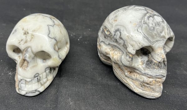 banded calcite skull large