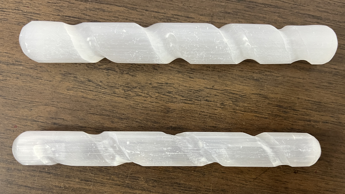 selenite wand carved round end