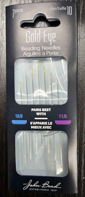 Gold eye beading needle size 10