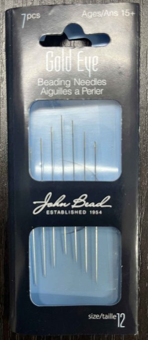 Gold eye beading needle size 12