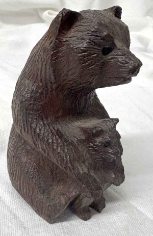 Ironwood Bear with cub statue