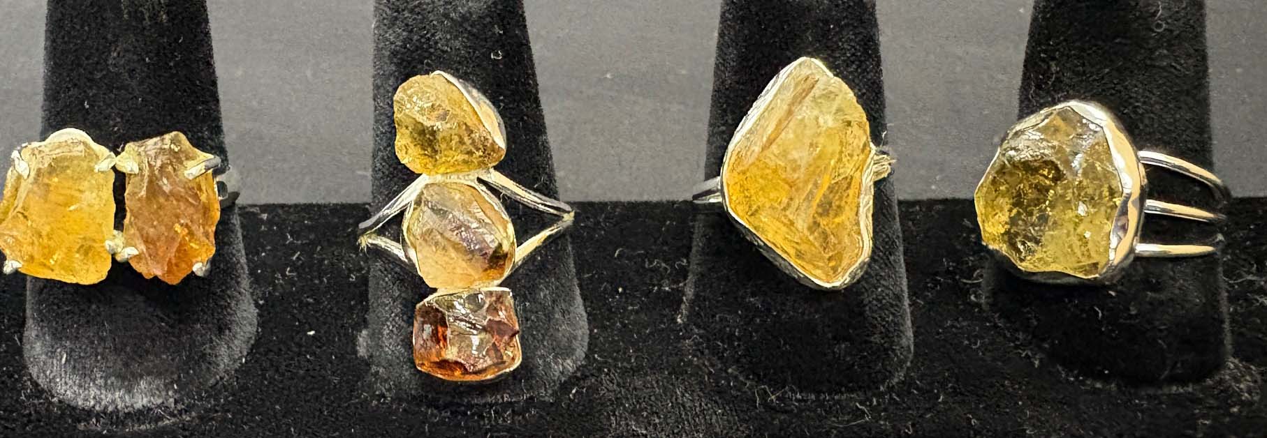 citrine rough rings