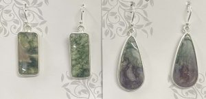 Sterling Silver Moss Agate Earrings