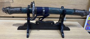 13" Dragon Sword with Stand Green