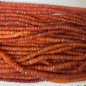 Carnelian Faceted Rondelle Lot #95